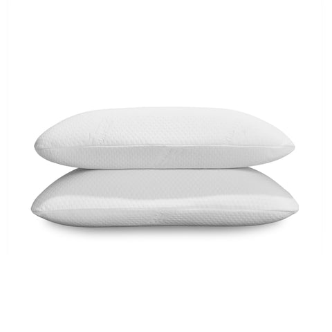 Tempur-Pedic pillow front packaging showing 2-pack and features for choice