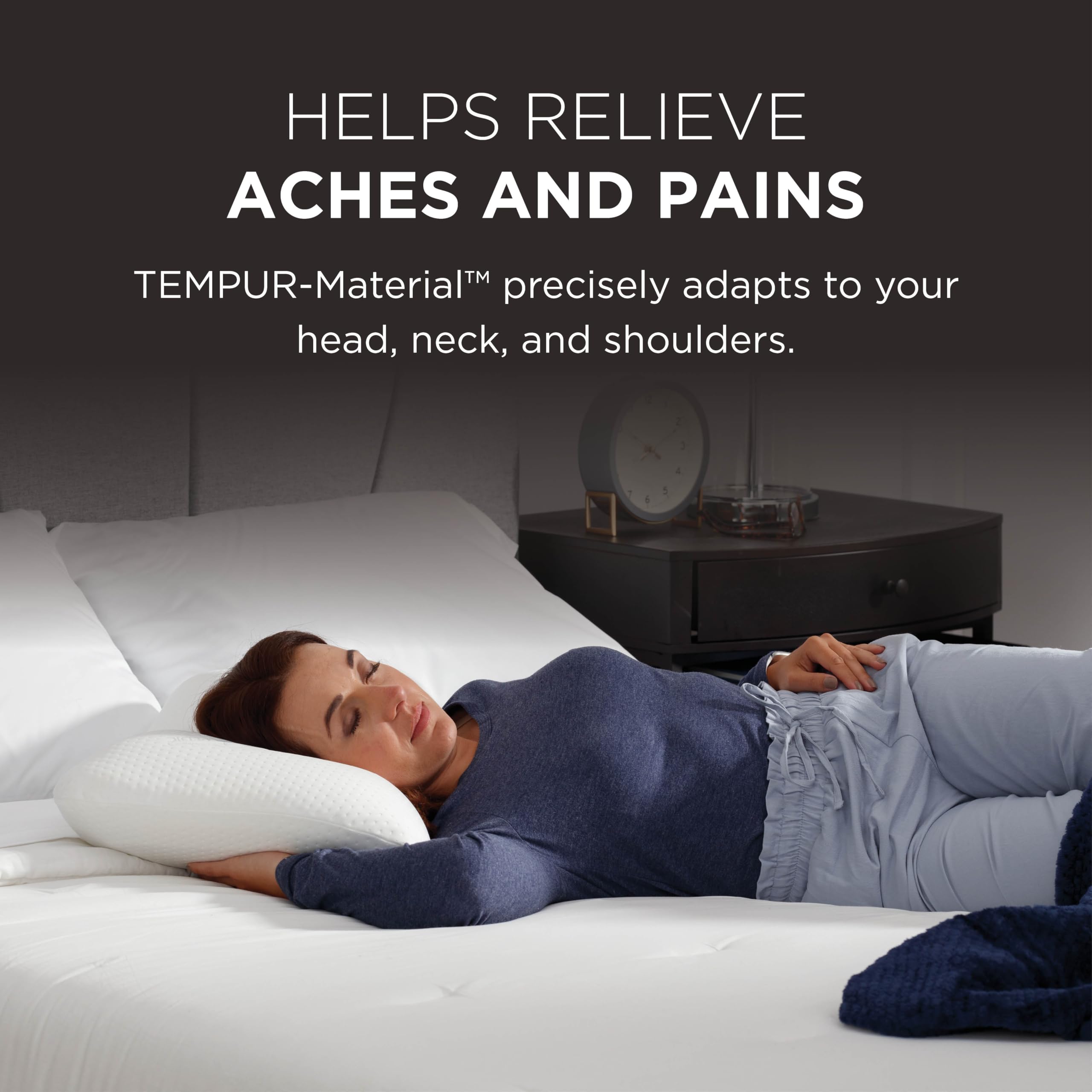 Tempur-Pedic knit cover texture view illustrating breathable, washable fabric