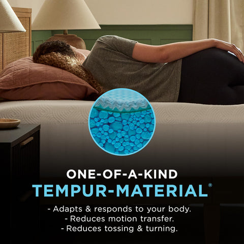 Tempur-Pedic topper with pillows illustrating enhanced pressure relief