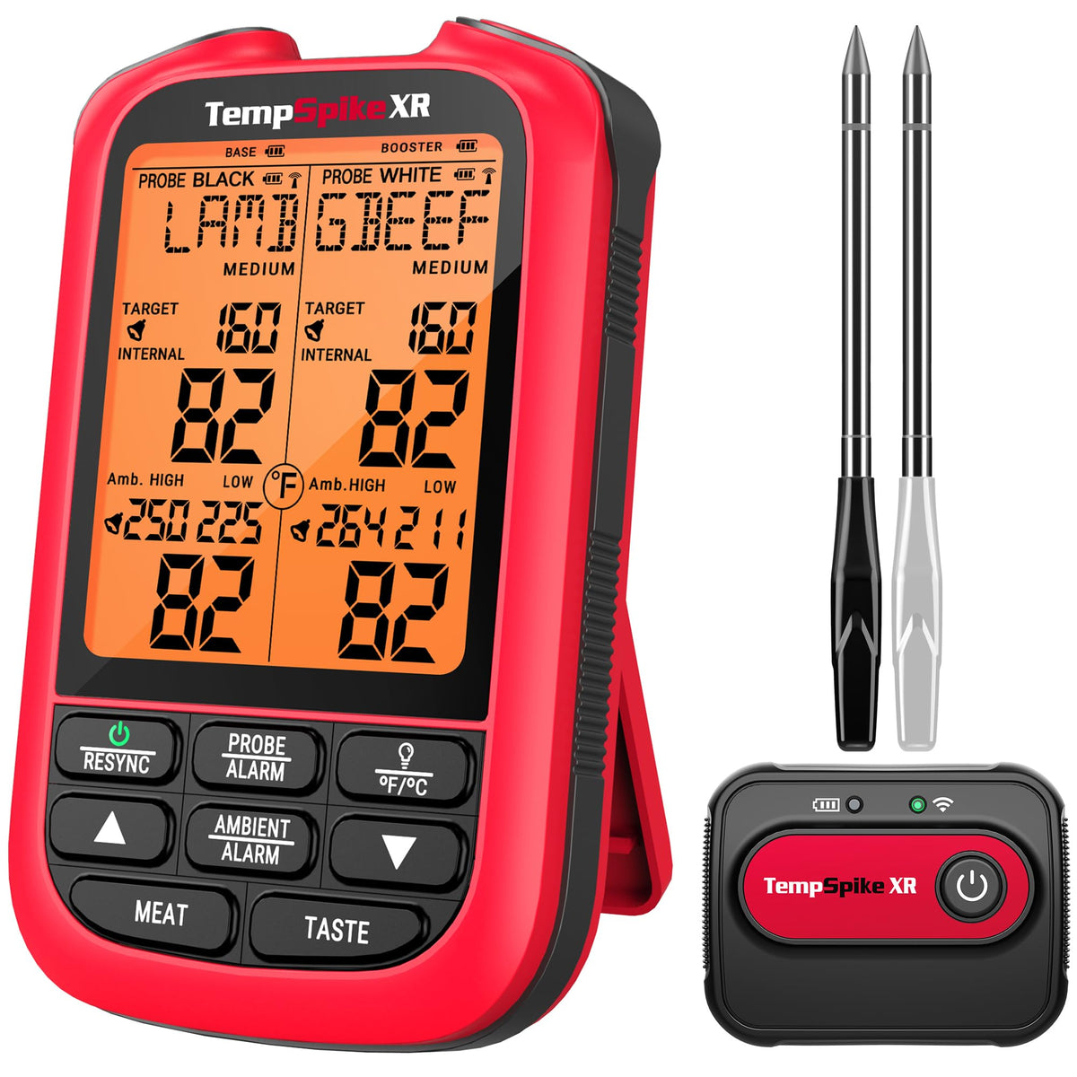 TempSpike front display showing two probe temperatures for easy monitoring