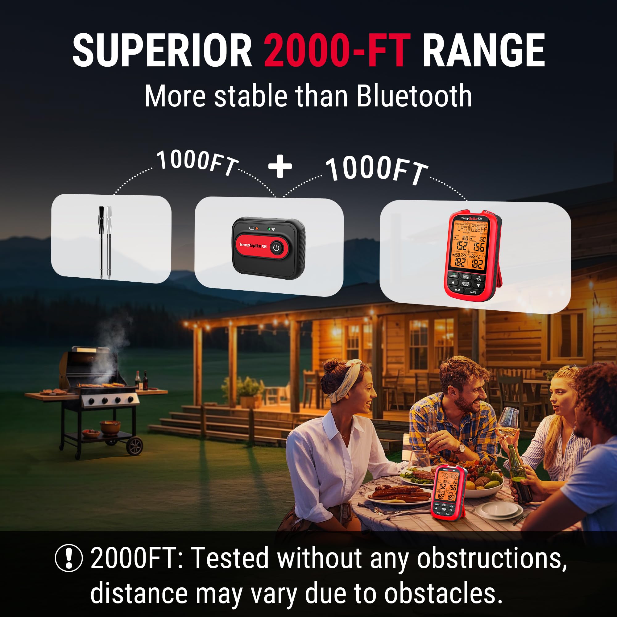 TempSpike probes inserted in grill meat showing safe, wireless monitoring