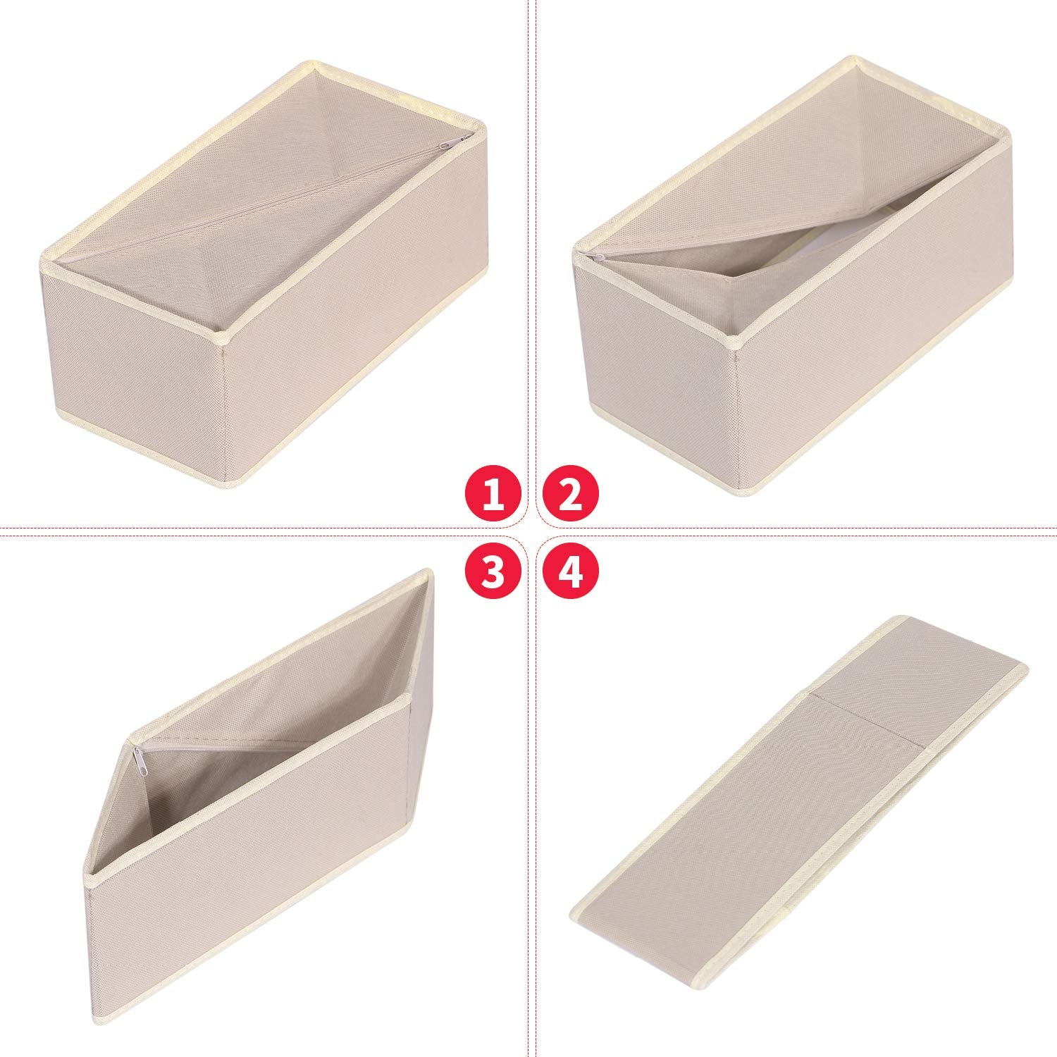 TENABORT medium rectangular bin inside a dresser illustrating neat folded clothing storage
