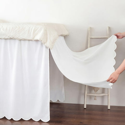 Tenceur styled in dorm room setting showing white skirt benefit modern look