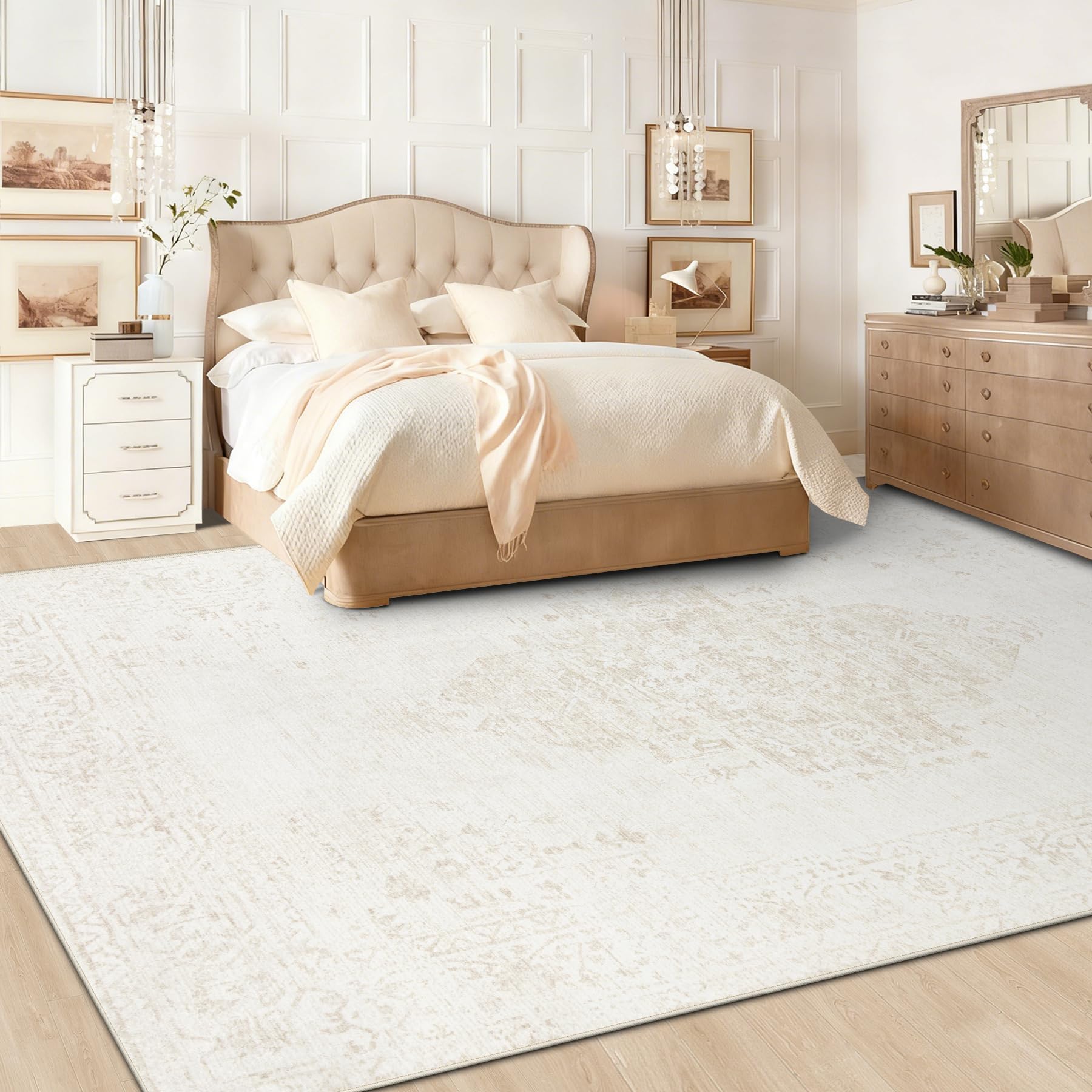 TENGTENGLINK rug being vacuumed showing easy maintenance and pet hair release