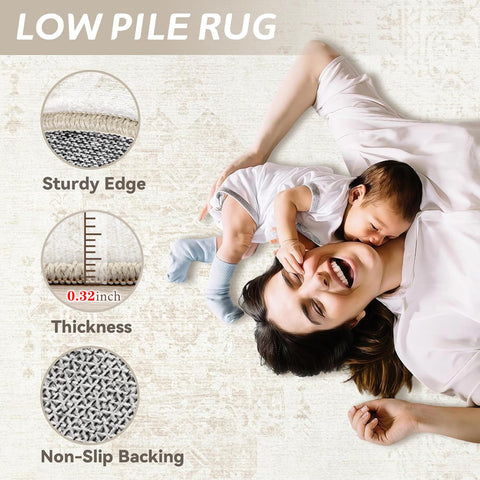TENGTENGLINK rug tucked under sofa demonstrating low profile and door clearance