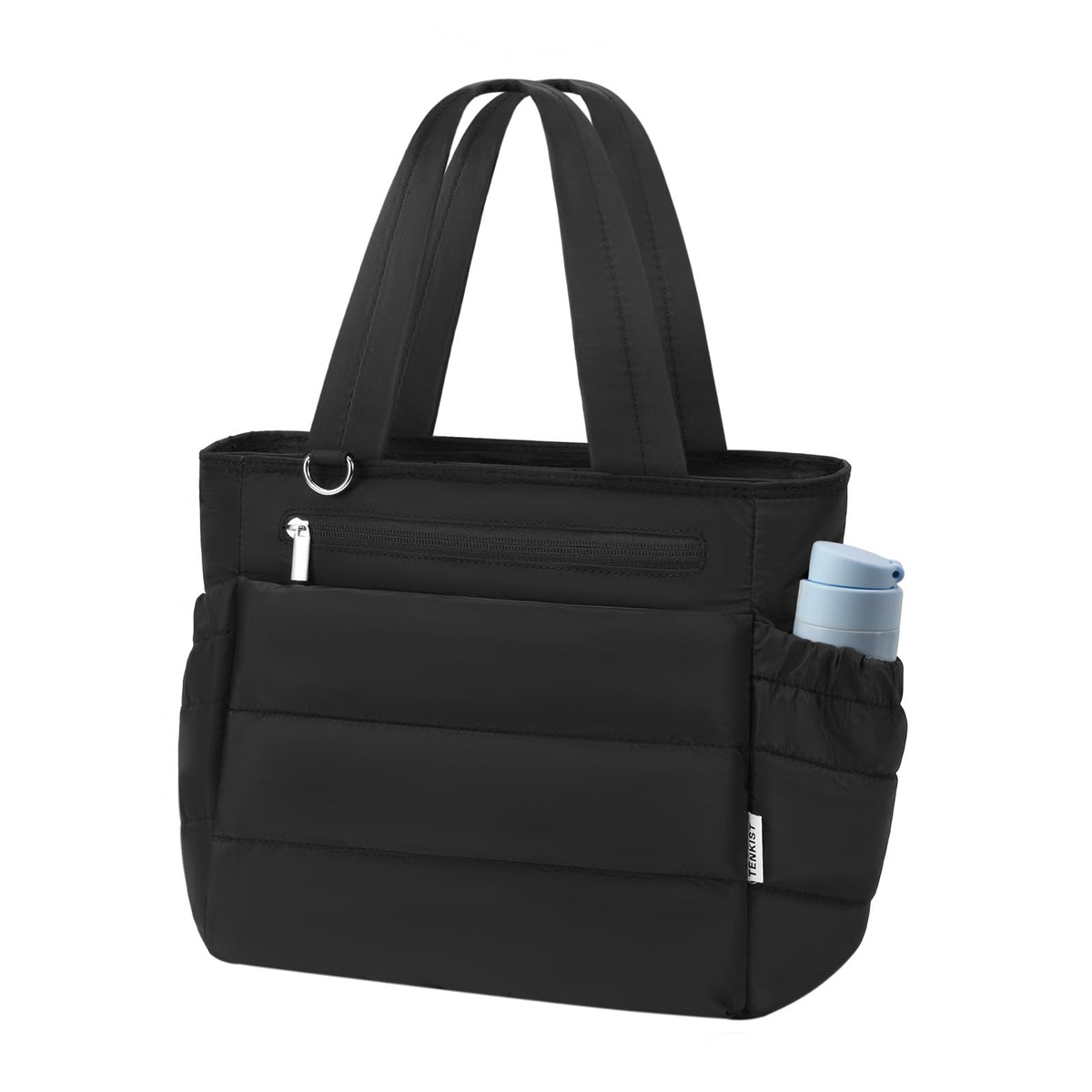 TENKIST front view of black insulated tote showing sleek silhouette and professional look