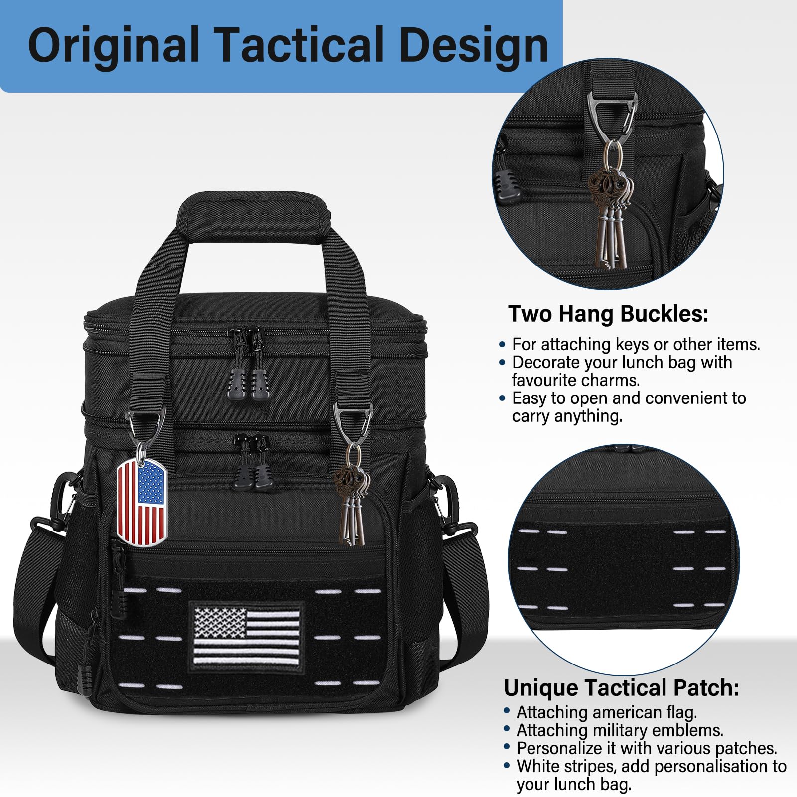 TENKIST top compartment open displaying organized snacks, easy access and separation