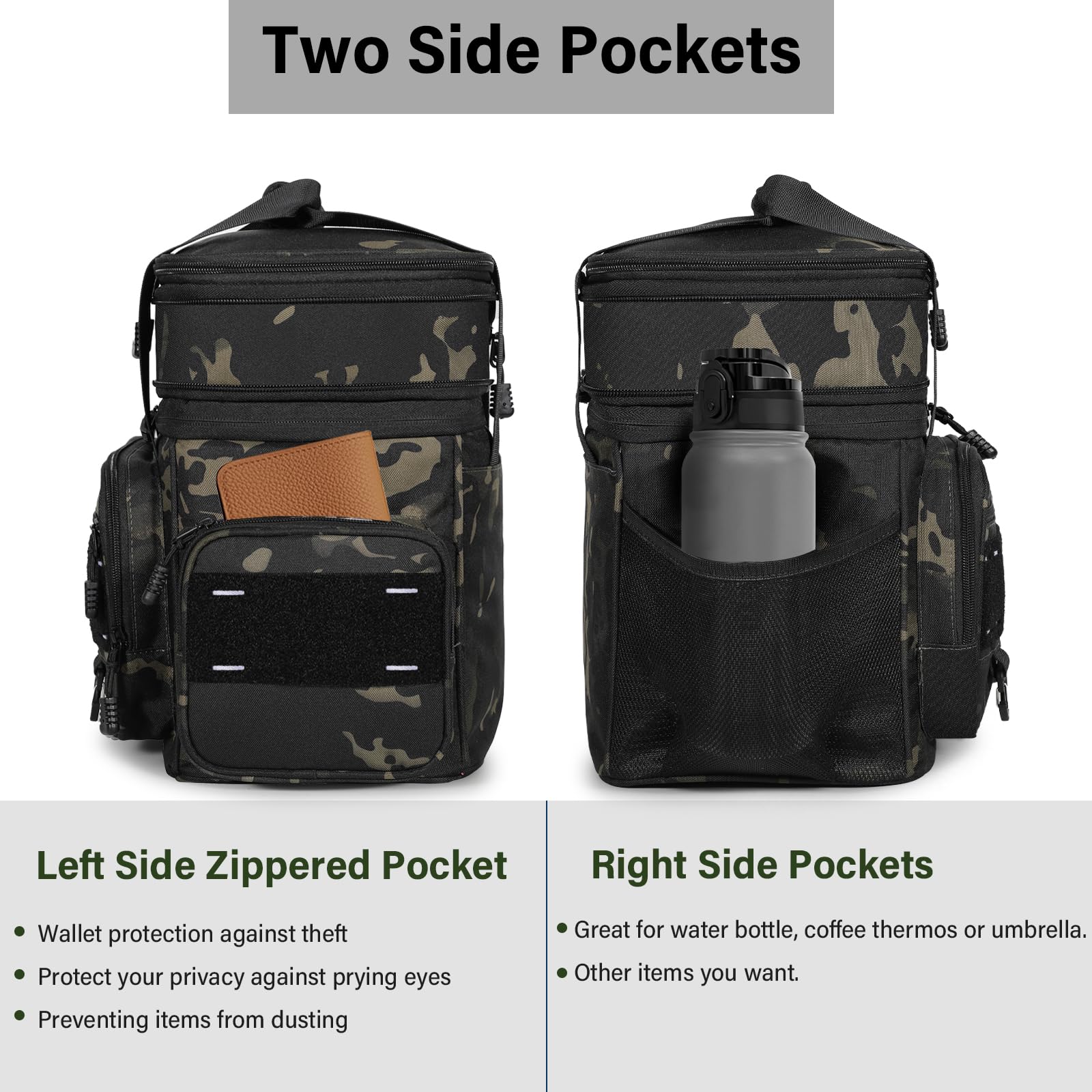 TENKIST open top compartment showing organized snack storage for convenience