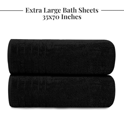Tens Towels folded stack in bathroom adding tidy, space-saving convenience