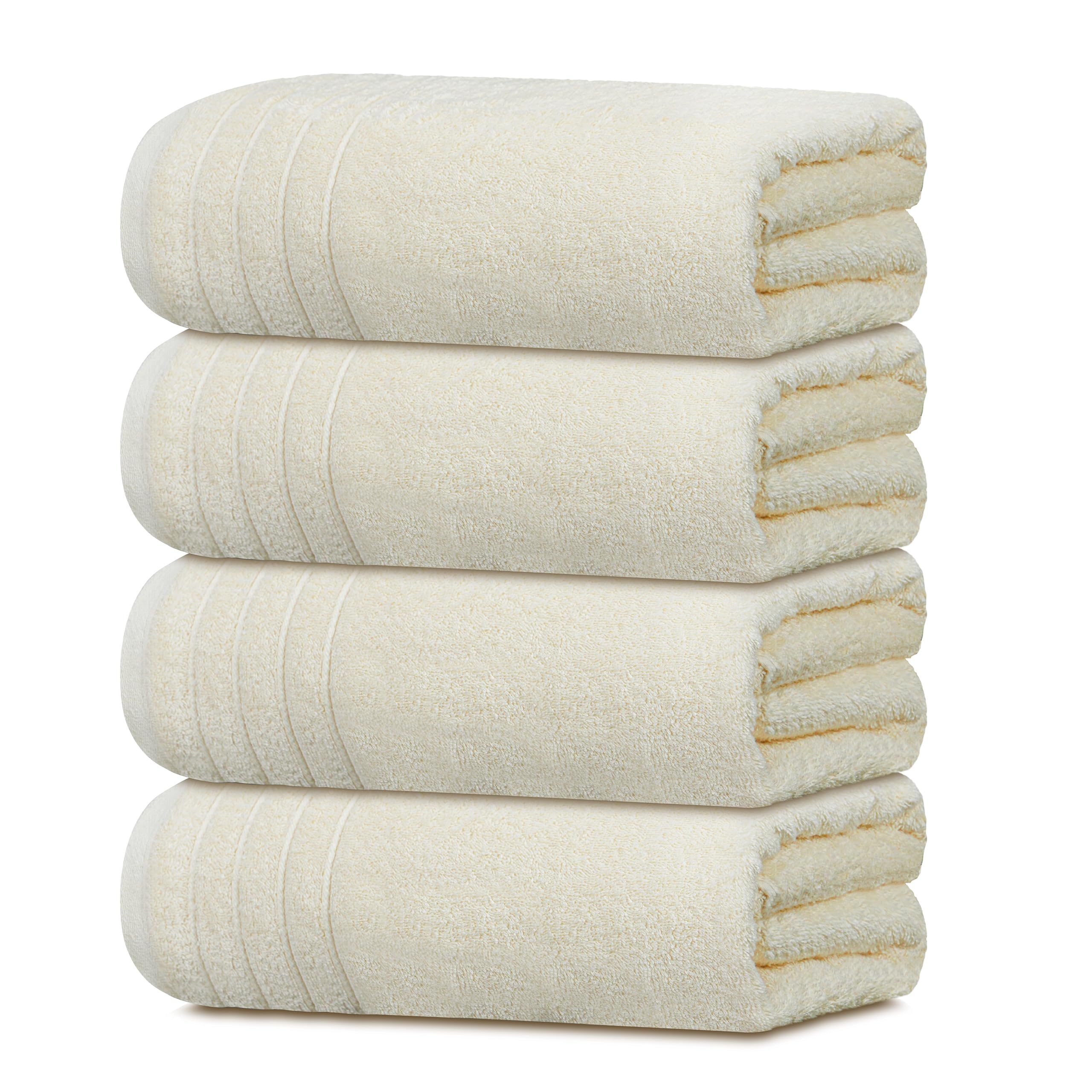 Tens Towels front packaging cream showing set of four and neat fold benefit