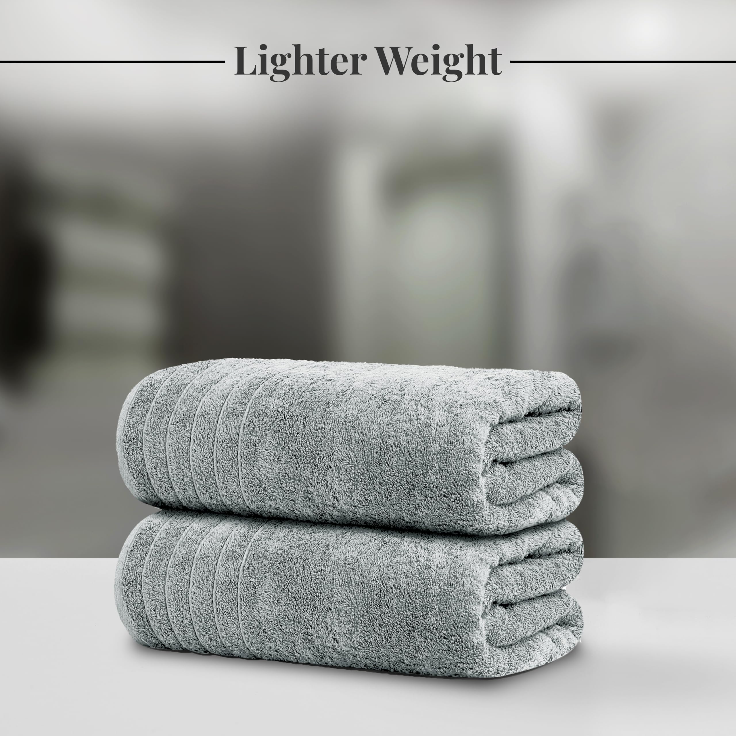 Tens Towels fully spread to show 35 x 70 inch extra-large size, complete-body coverage benefit