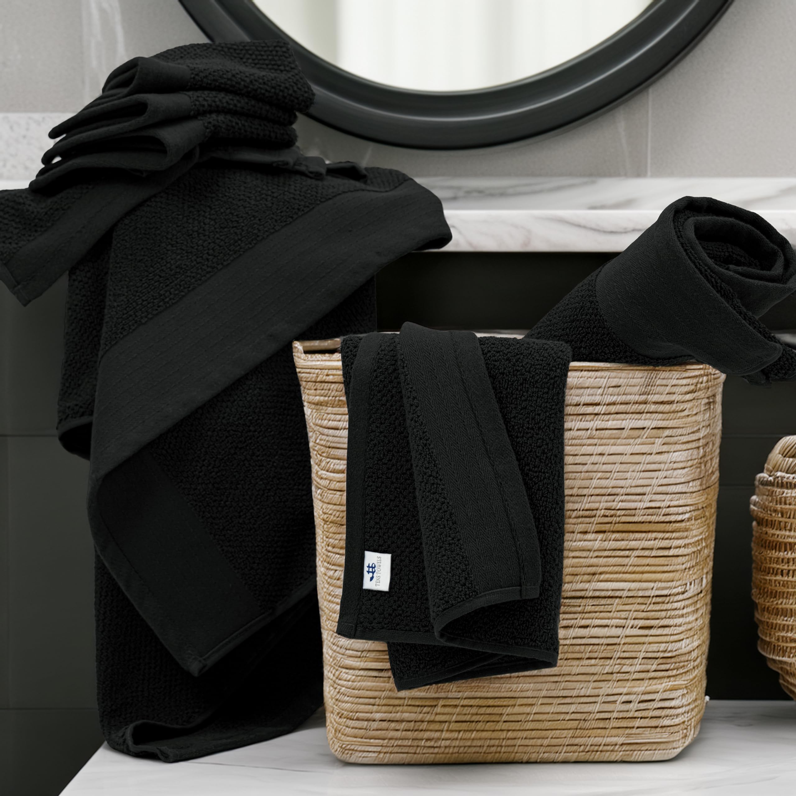 Tens Towels popcorn weave close-up highlighting soft texture and quick absorbency