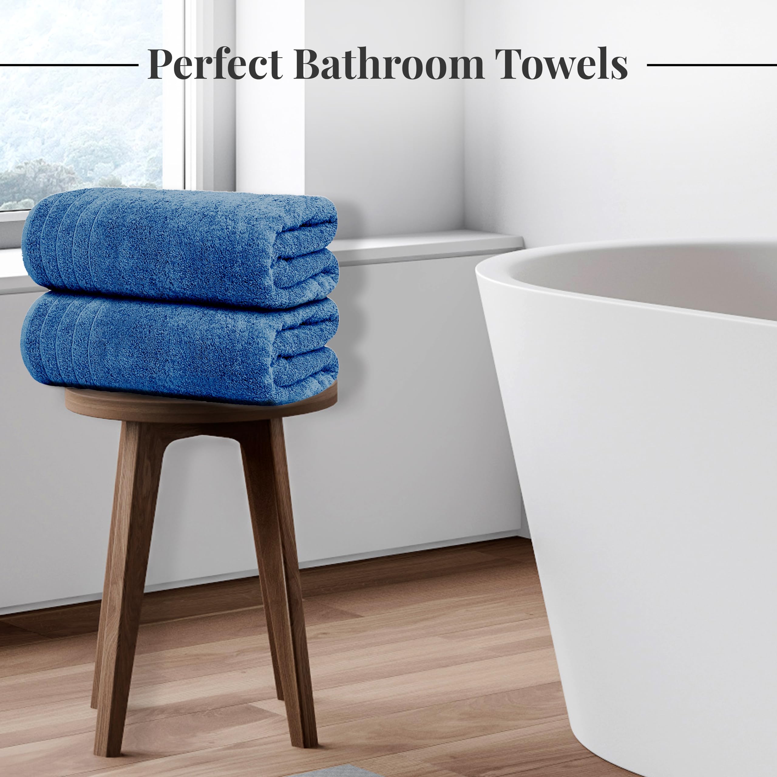 Tens Towels next to ruler illustrating 30 x 60 inch extra large size