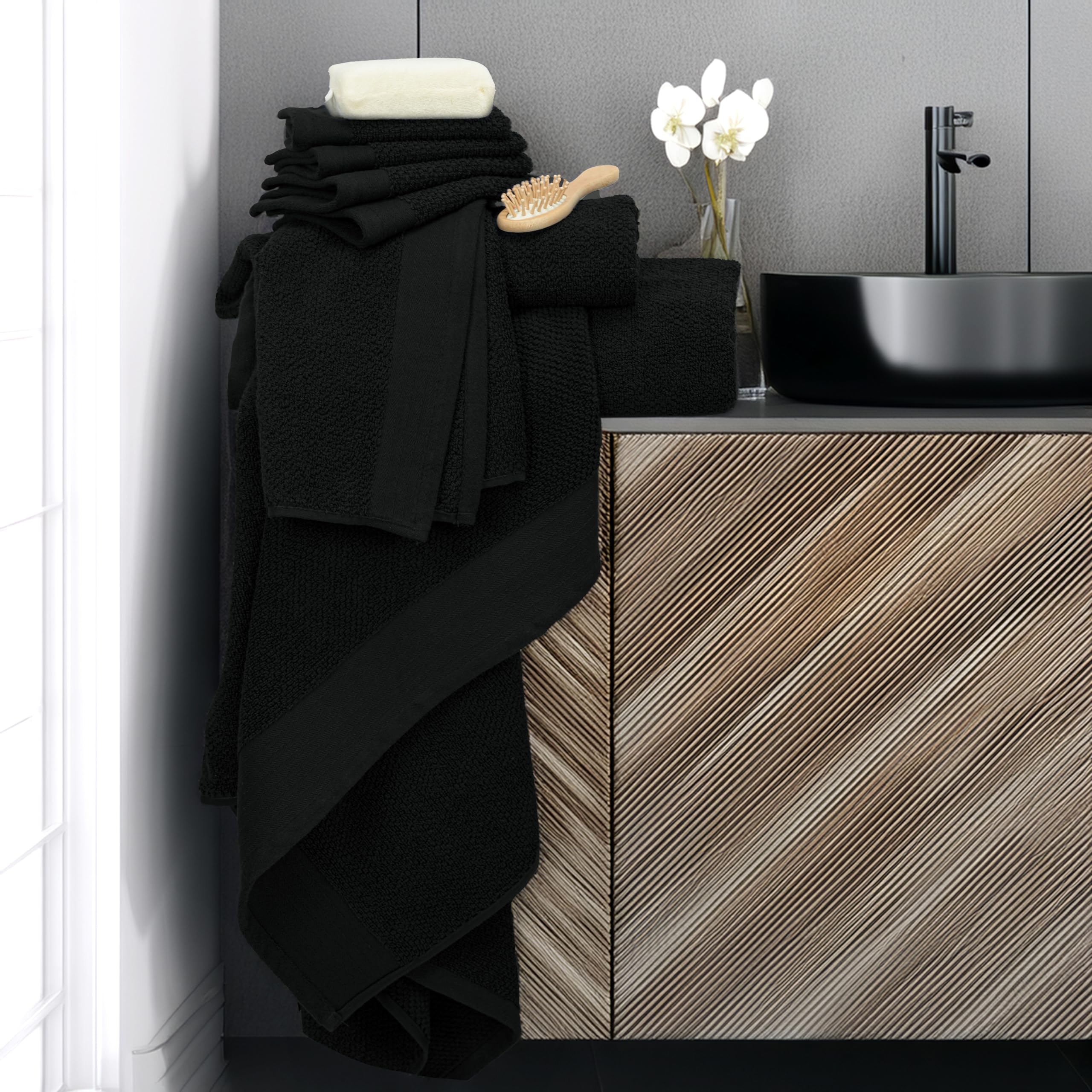 Tens Towels washcloth stack showing compact storage and facial cleansing usefulness