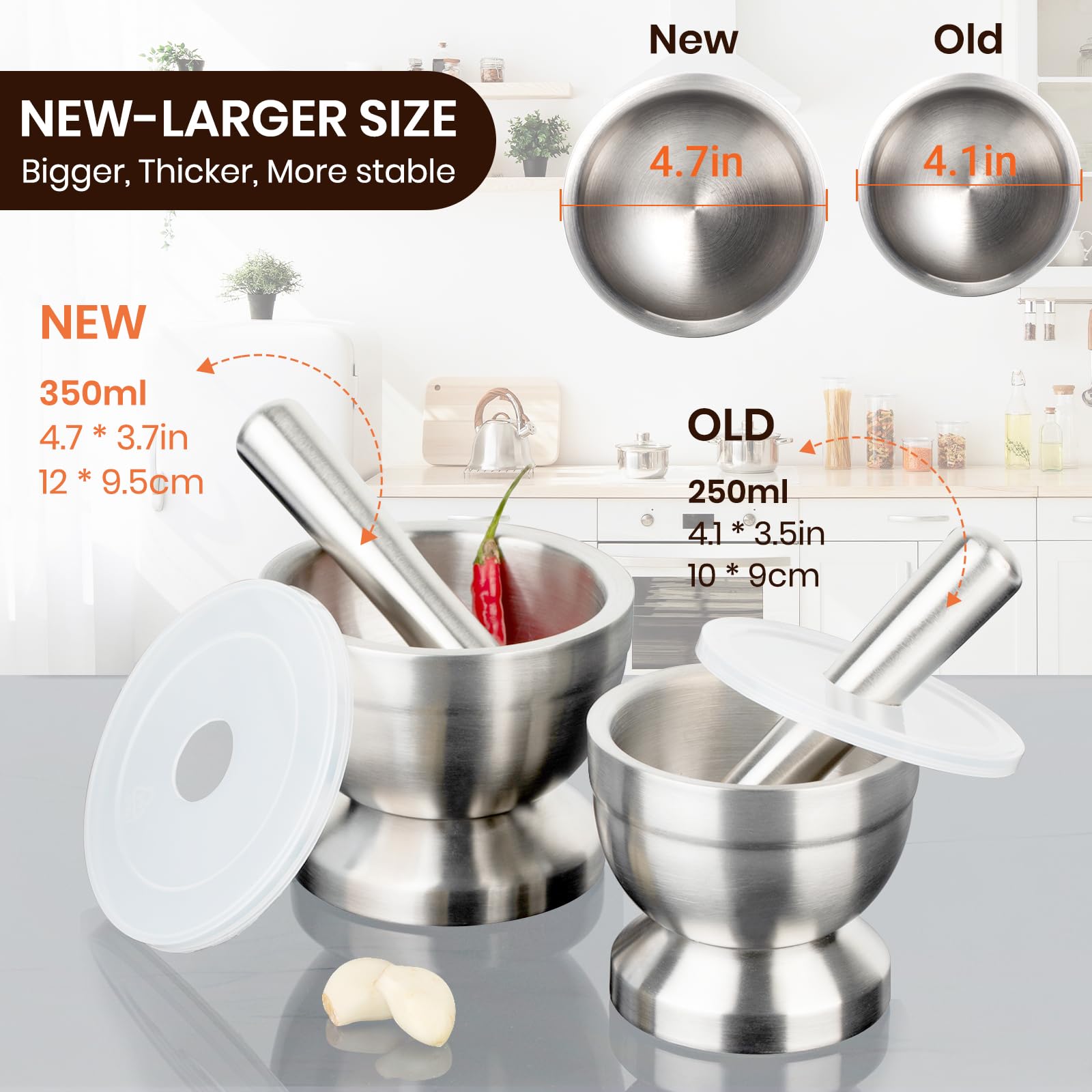 Tera pestle crushing garlic demonstrating efficient grinding and consistent results benefit