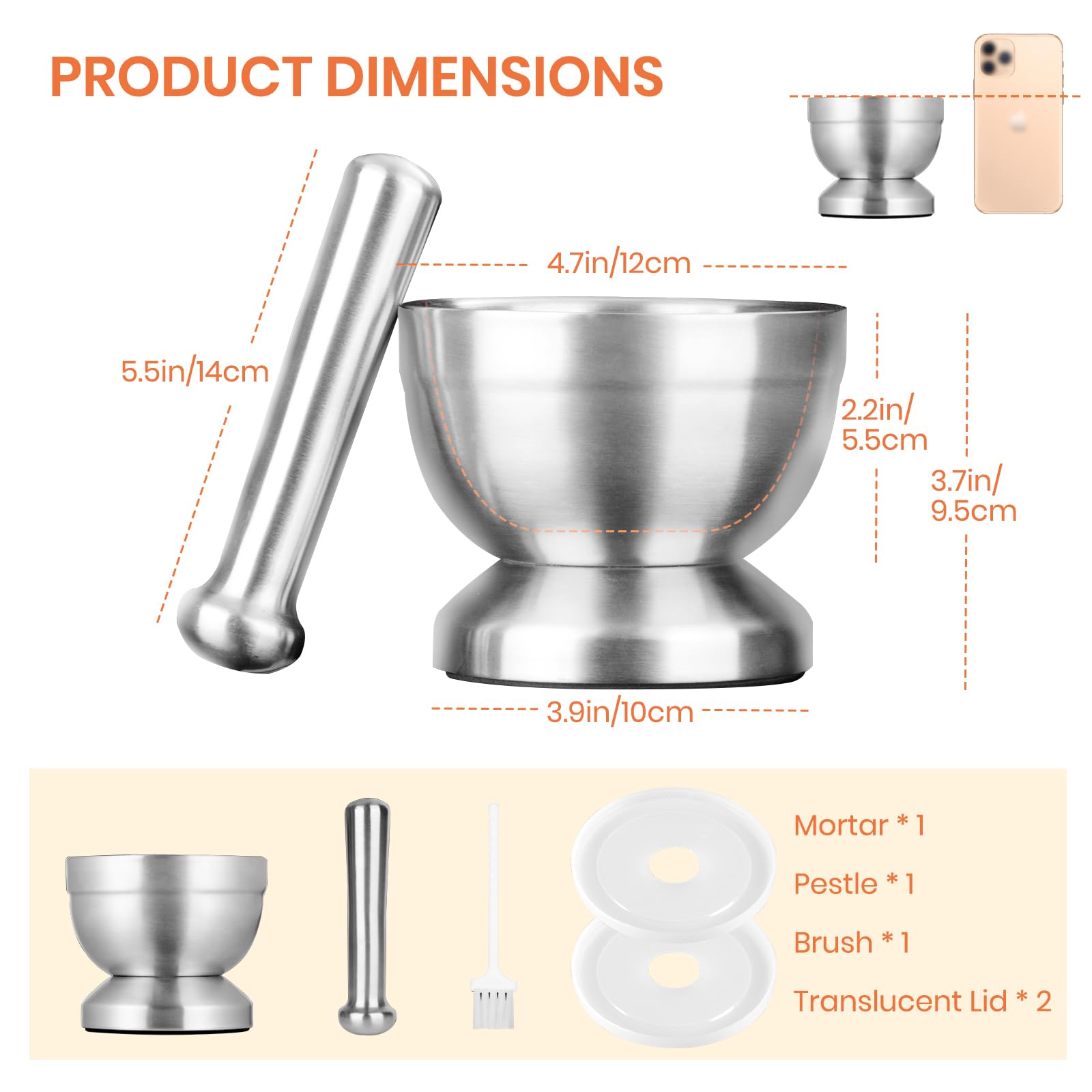 Tera size comparison with spoon illustrating 1.5 cup capacity and countertop-friendly benefit