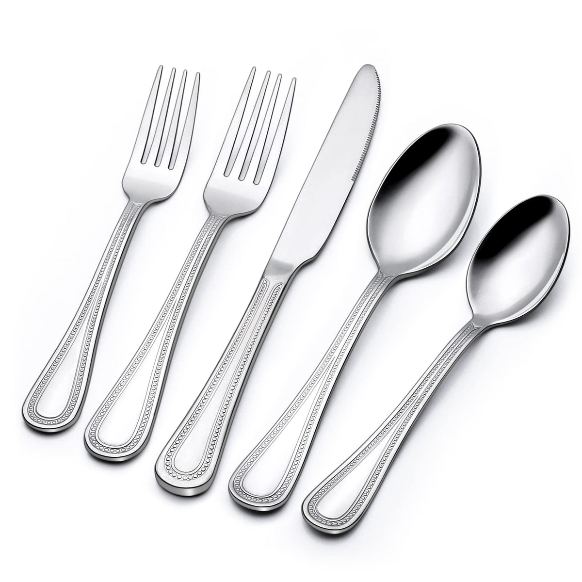 Terlulu front view of full 40-piece set showing elegant table readiness