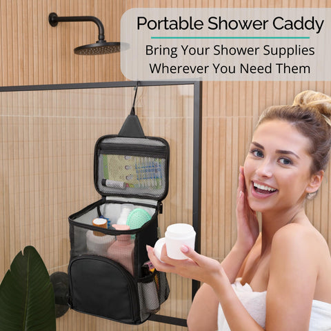 TERRA HOME in a dorm bathroom setting showing tidy, accessible toiletries