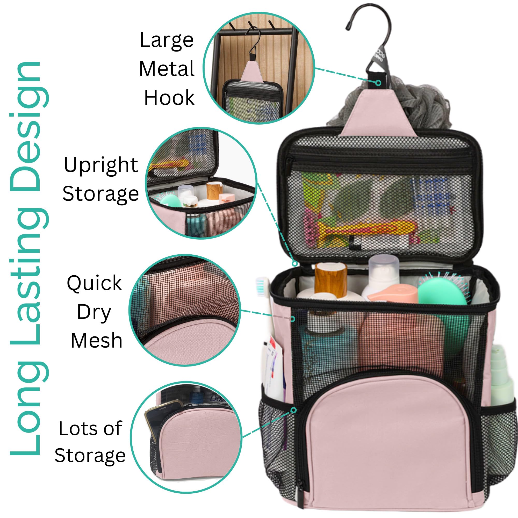 TERRA HOME open interior with organizers keeping toiletries upright benefit