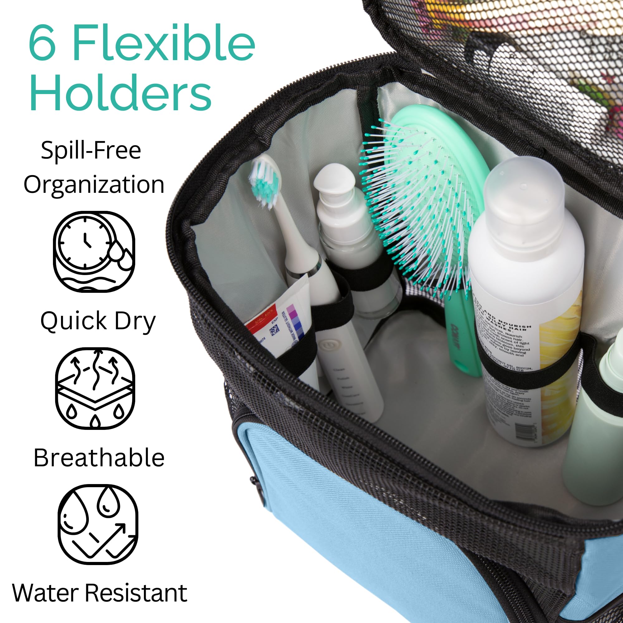 TERRA HOME side pocket and front zip closeup for secure storage benefit