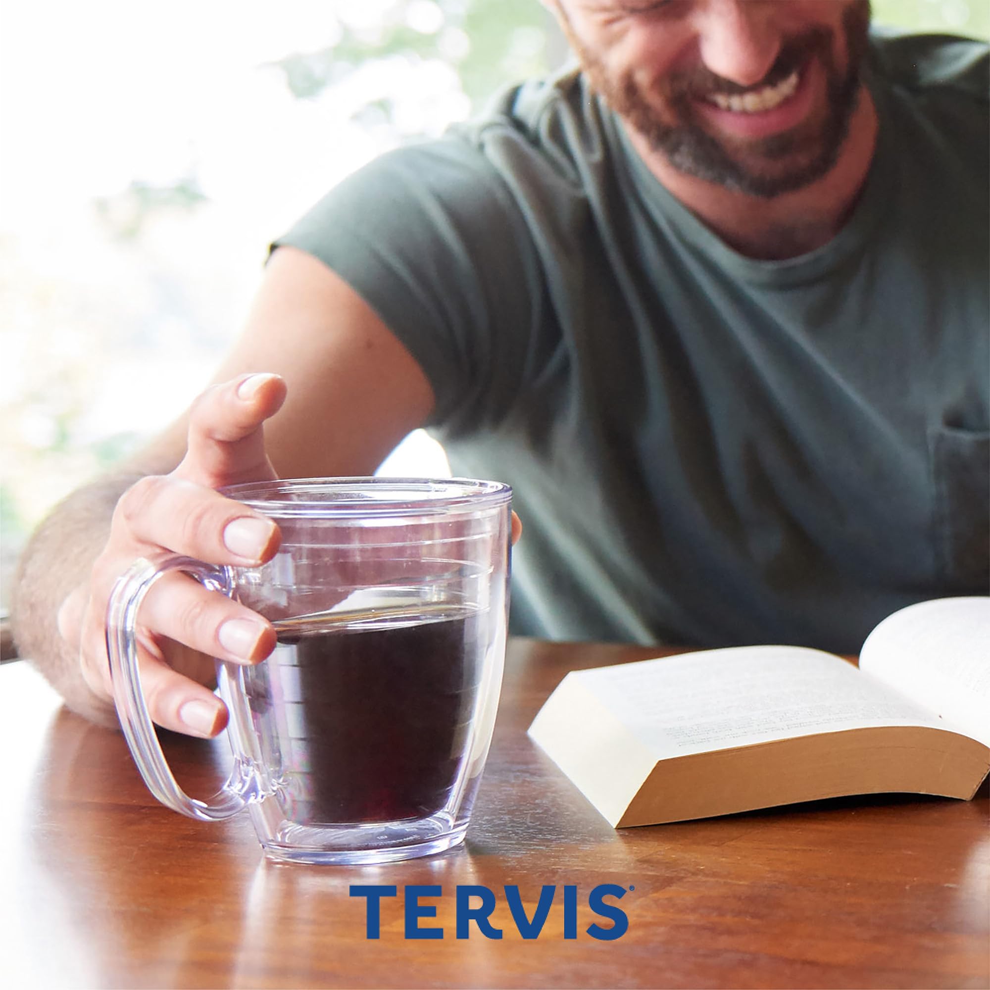 Tervis mug filled with iced tea outdoors for long-lasting cold