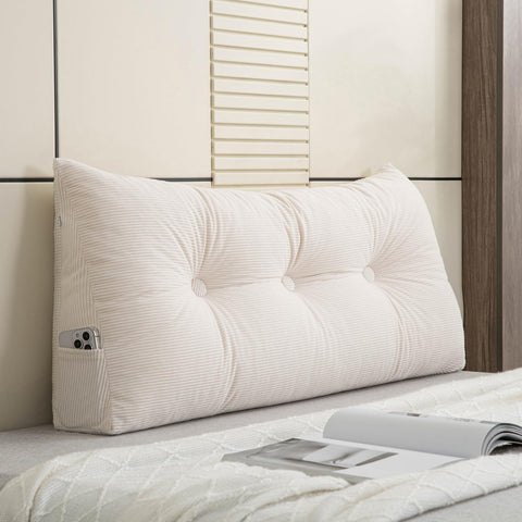 TESICA front-facing twin headboard pillow providing stable back support