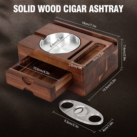 Tesonway ashtray holding a phone for hands-free cigar viewing and convenience
