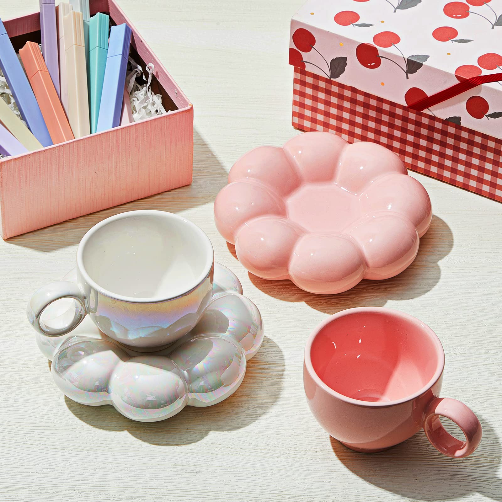 Tessco for you styled table setting with both mugs for gift-worthy lifestyle appeal