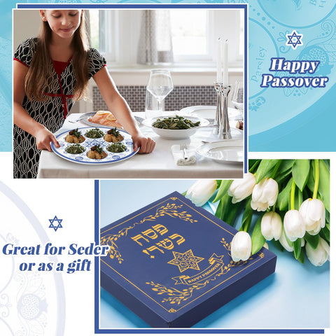 Tessco for you Seder plate on a dressed table illustrating holiday ambiance and stylish centerpiece