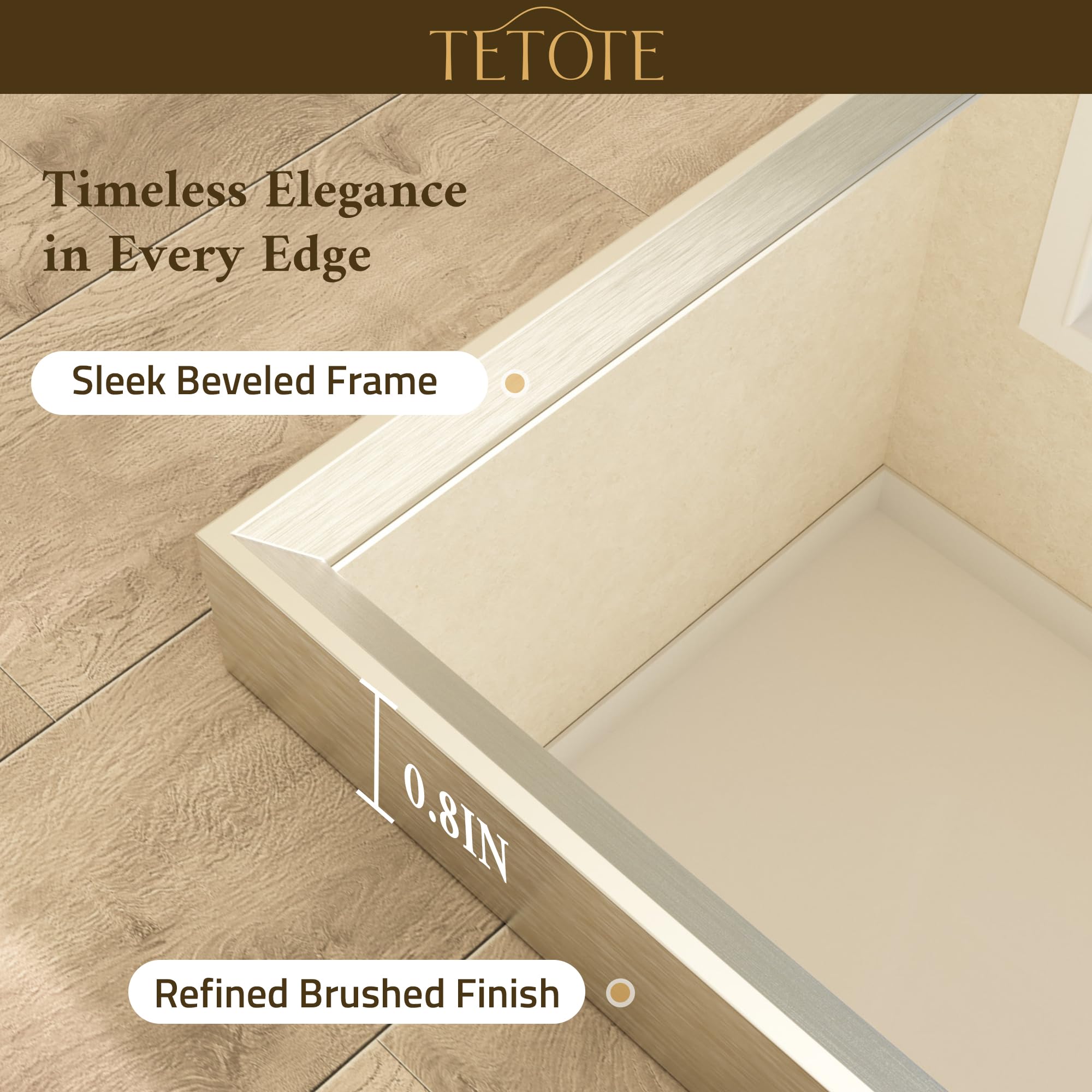 TETOTE frame rivet and corner brace detail demonstrating secure construction