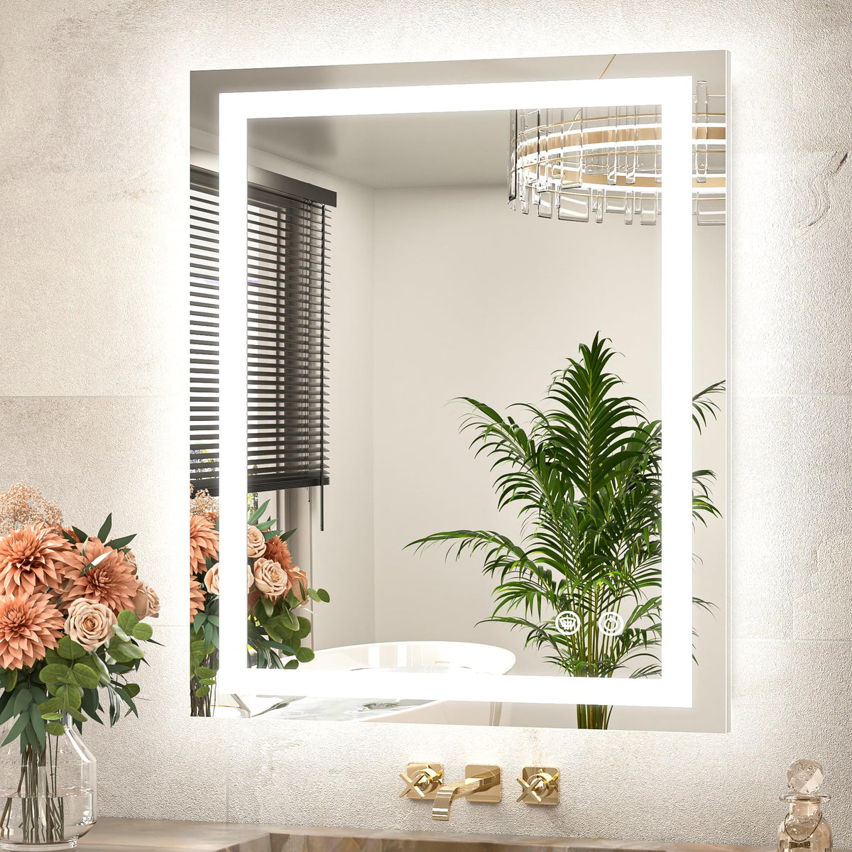 TETOTE front view vanity mirror showcasing bright, even lighting benefit
