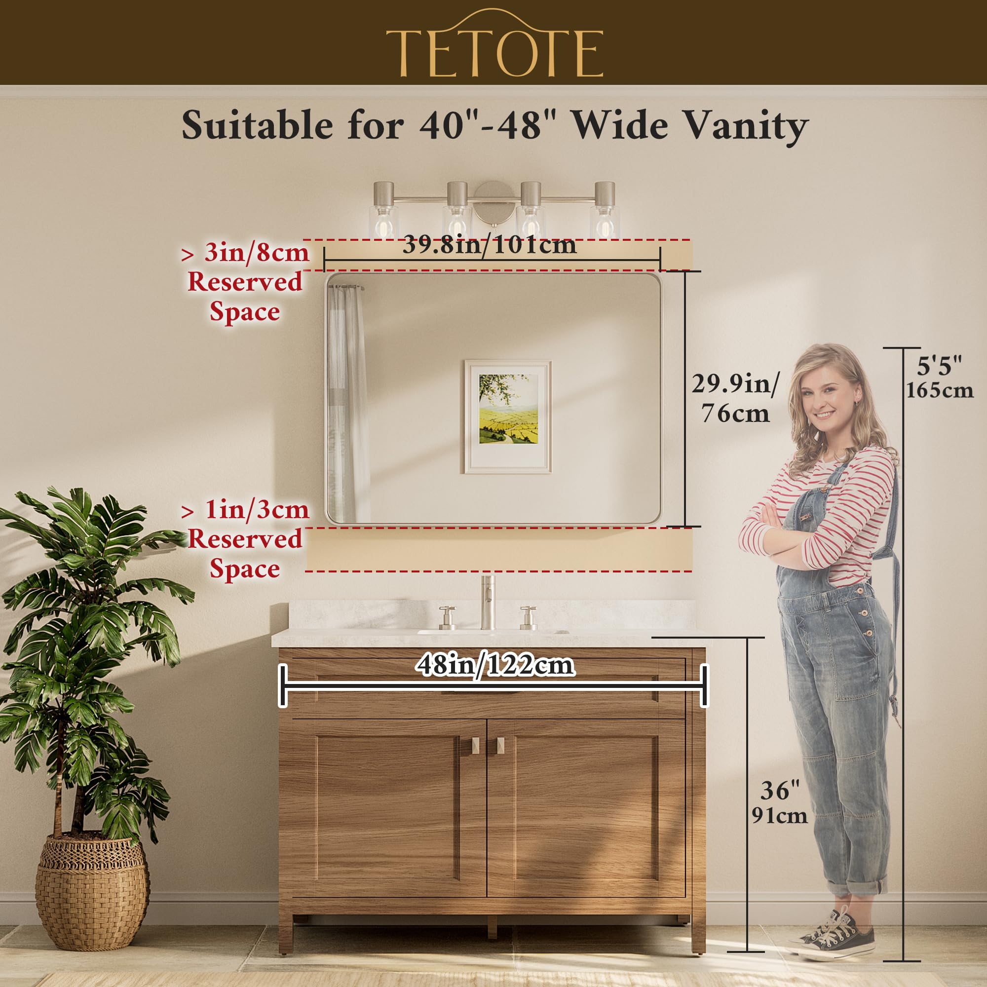 TETOTE mirror in entryway lifestyle shot showing how it enhances space and light benefit
