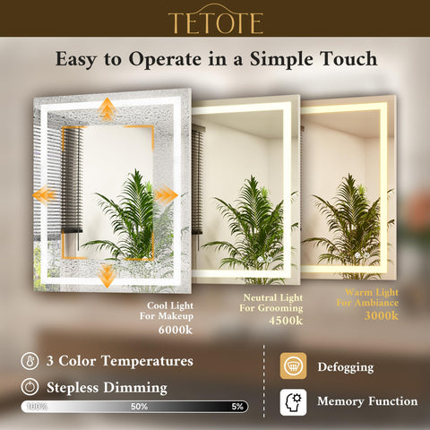 TETOTE mirror in styled bathroom showing improved grooming visibility benefit
