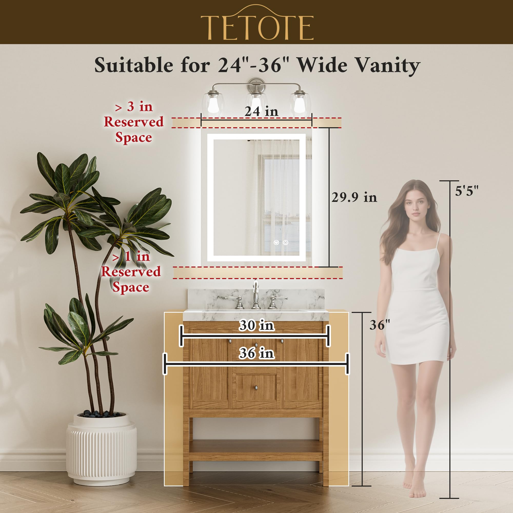 TETOTE tempered glass reflection detail offering crisp clarity benefit