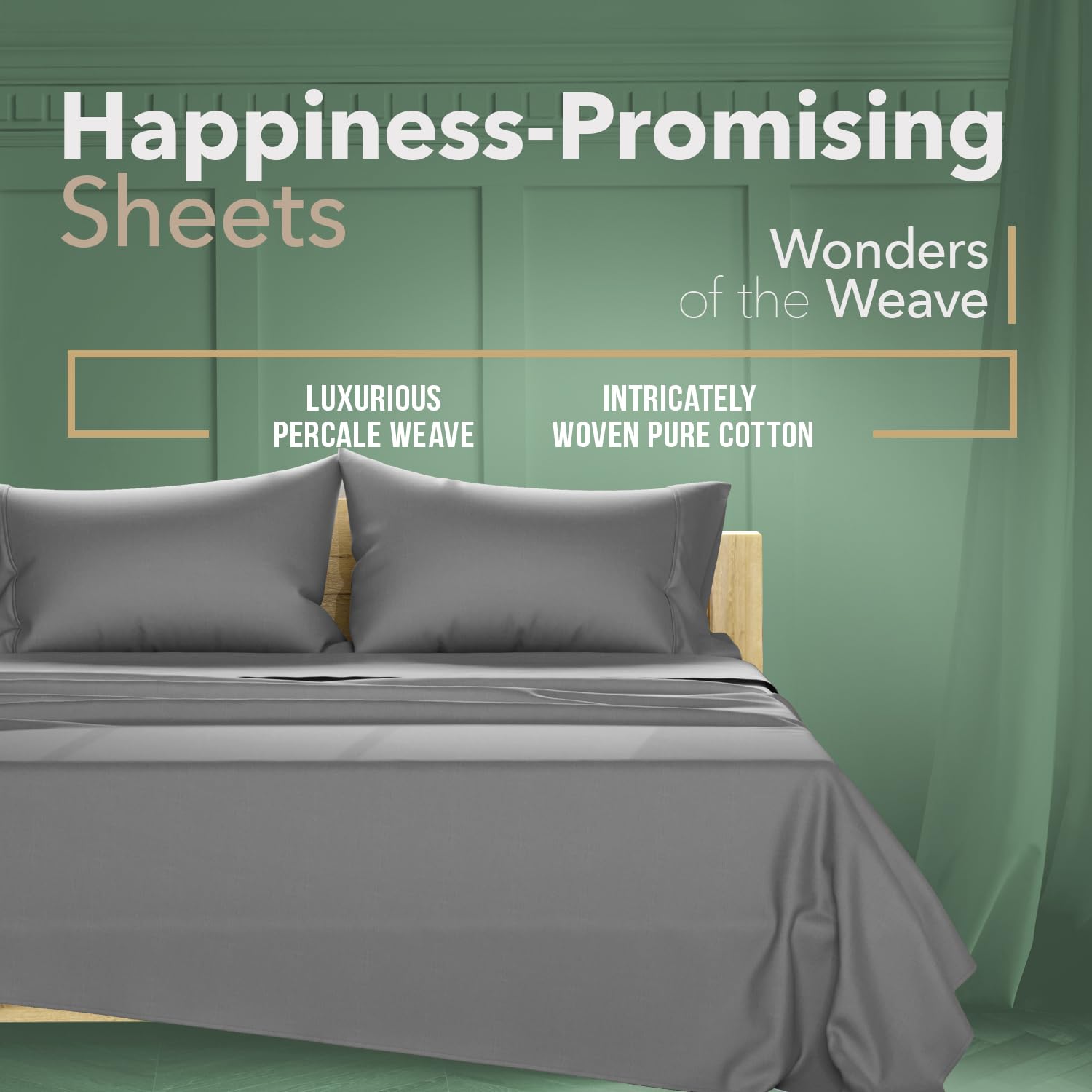 TEXAS LINEN CO. fitted sheet corner with 16-inch deep pocket benefiting secure fit on thick mattresses