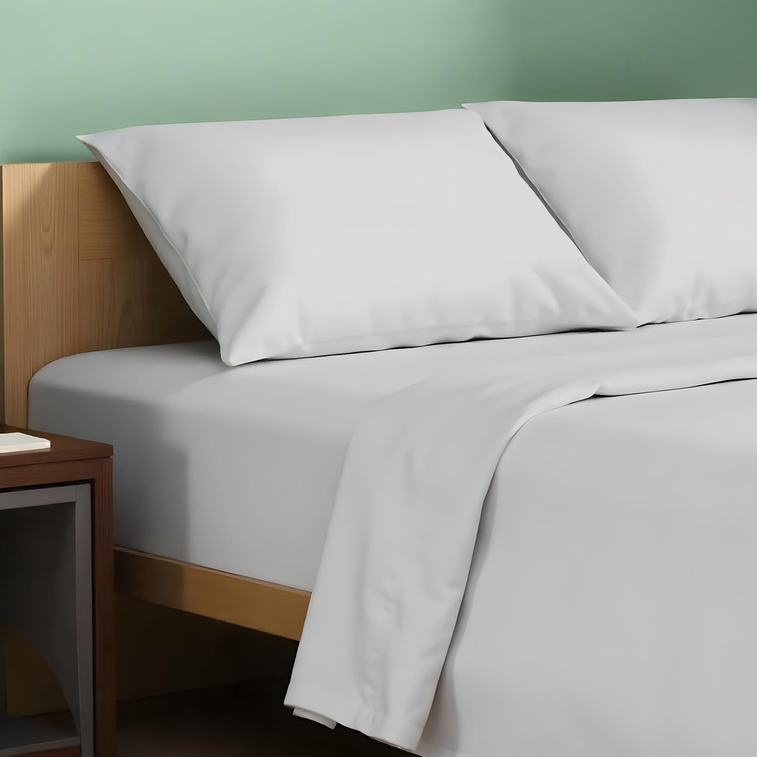 TEXAS LINEN CO. queen sheet set front image showing neat packaging and quality