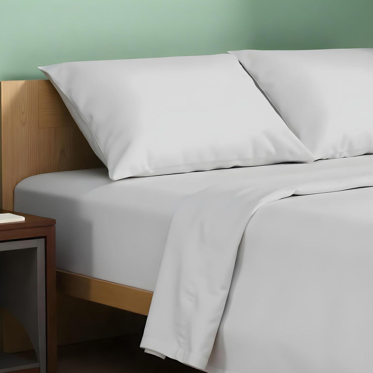 TEXAS LINEN CO. queen sheet set front image showing neat packaging and quality