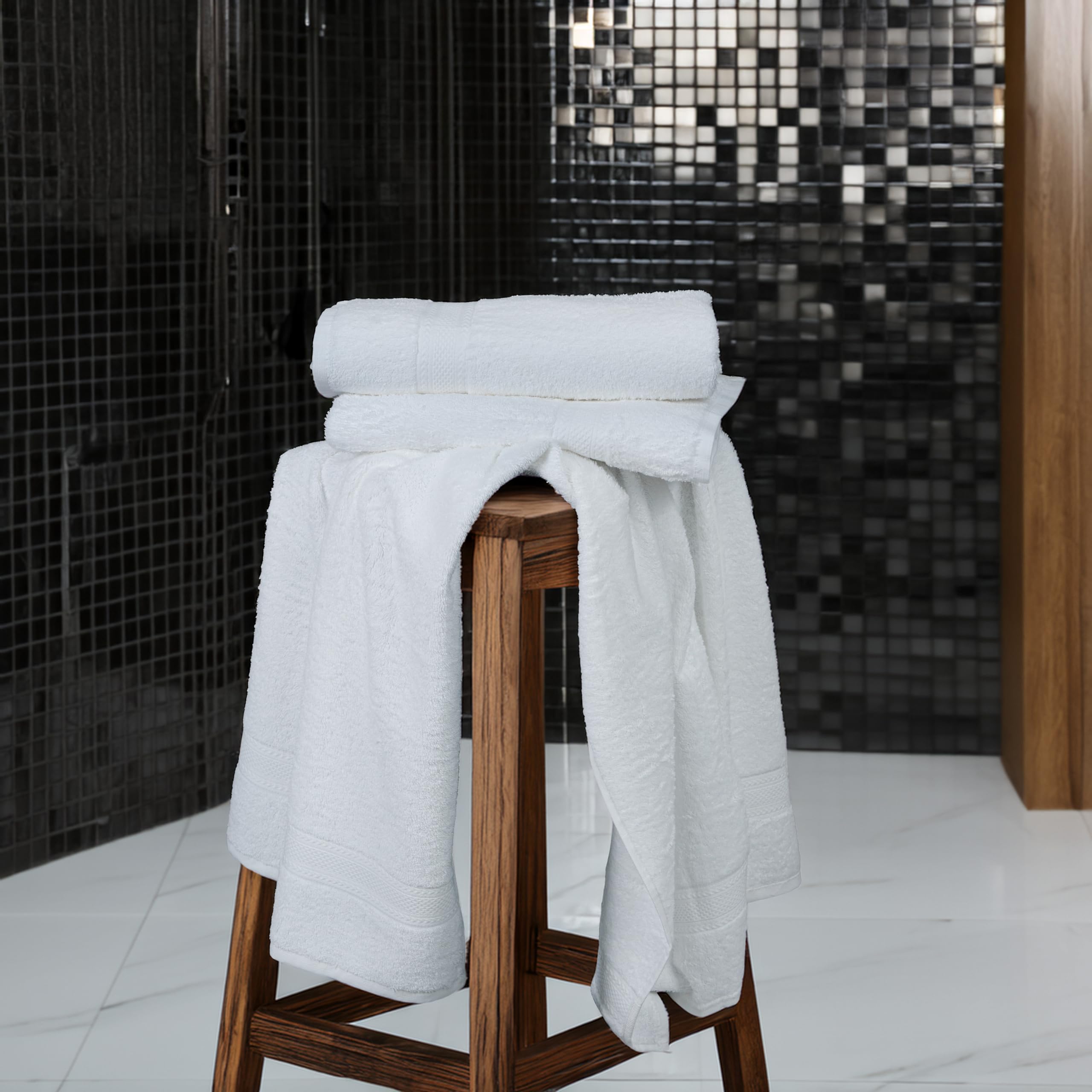 TEXCRAFT towel being used after shower demonstrating quick-dry comfort