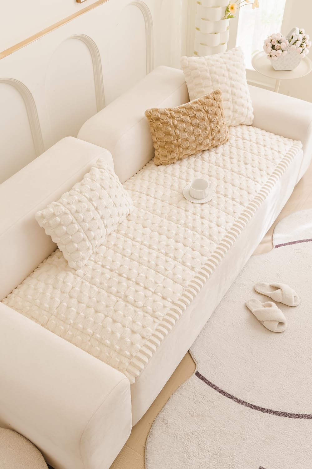 TGODGPY cover styled on sofa in living room to enhance decor