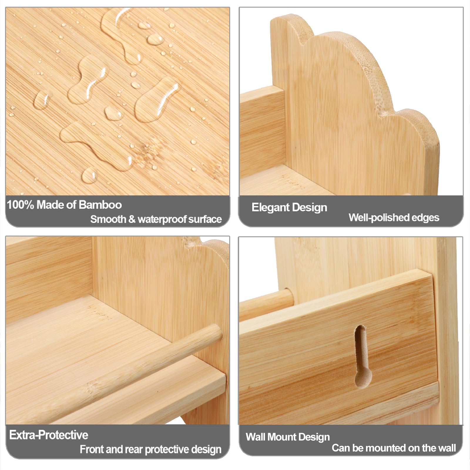 Thalomely bamboo grain detail showing durable, moisture-resistant finish