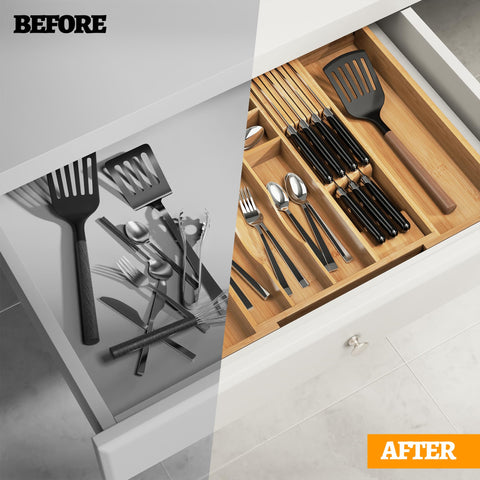 Thalomely with utensils for scale helping buyers confirm length and fit