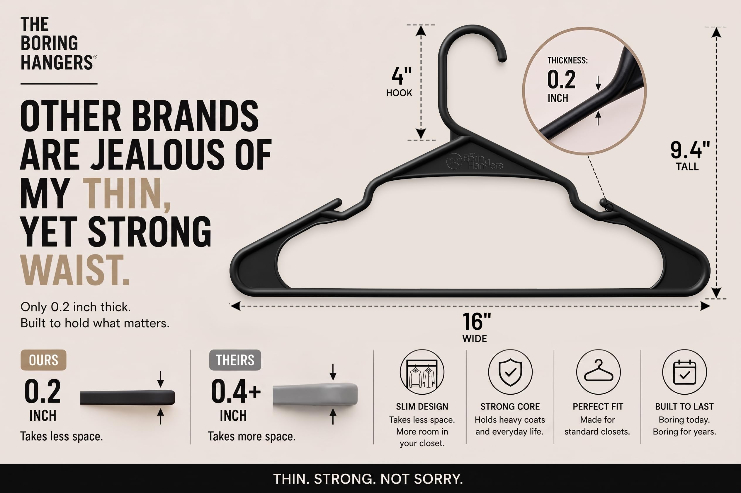 The Boring Hangers shoulder shape detail preserving jacket and shirt form