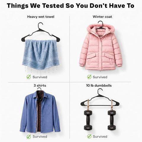 The Boring Hangers comparison showing slimmer spacing versus bulky hangers