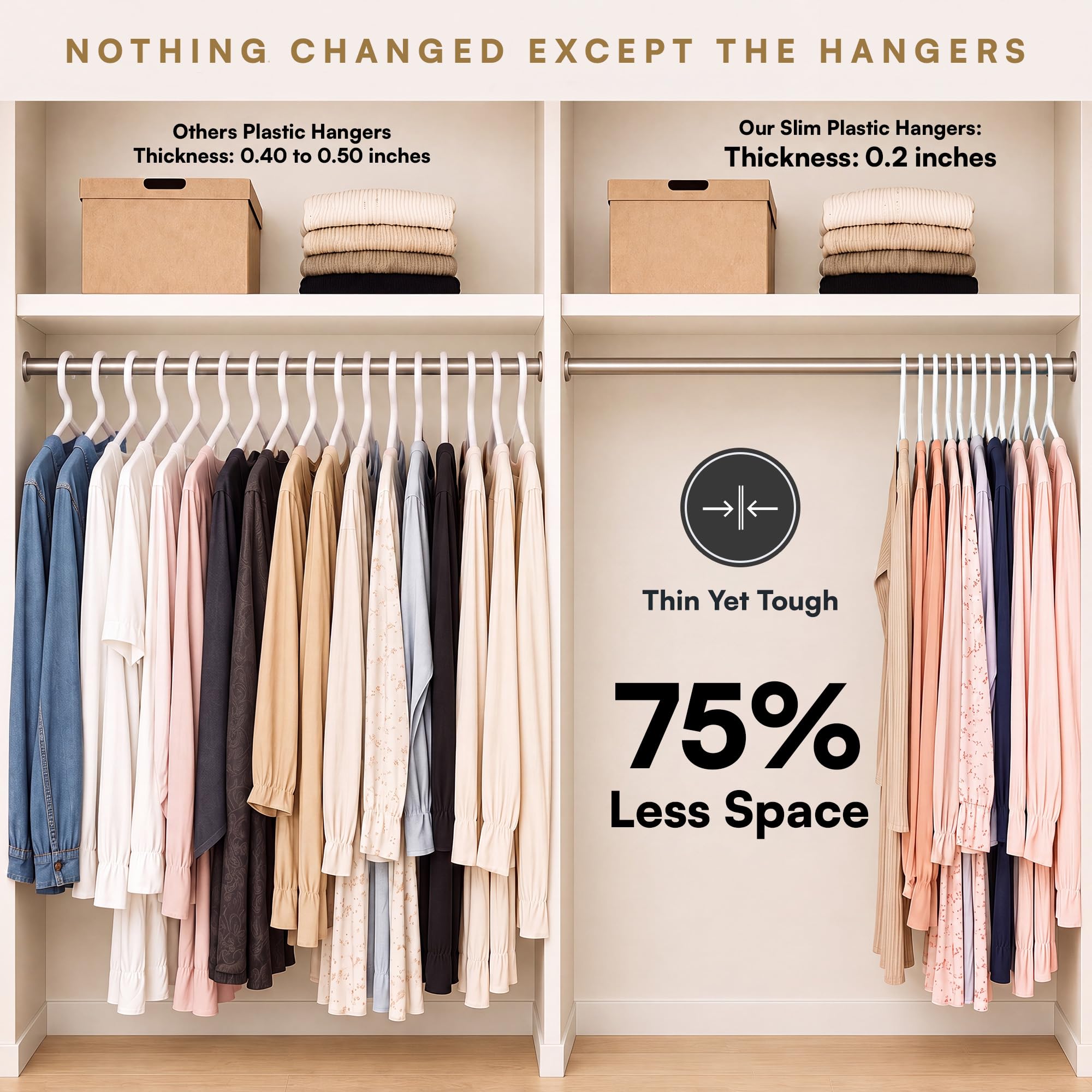 The Boring Hangers strap notches holding camisole securely and preventing slips
