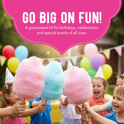 The Candery floss sugar being poured into a cotton candy machine for fast serving