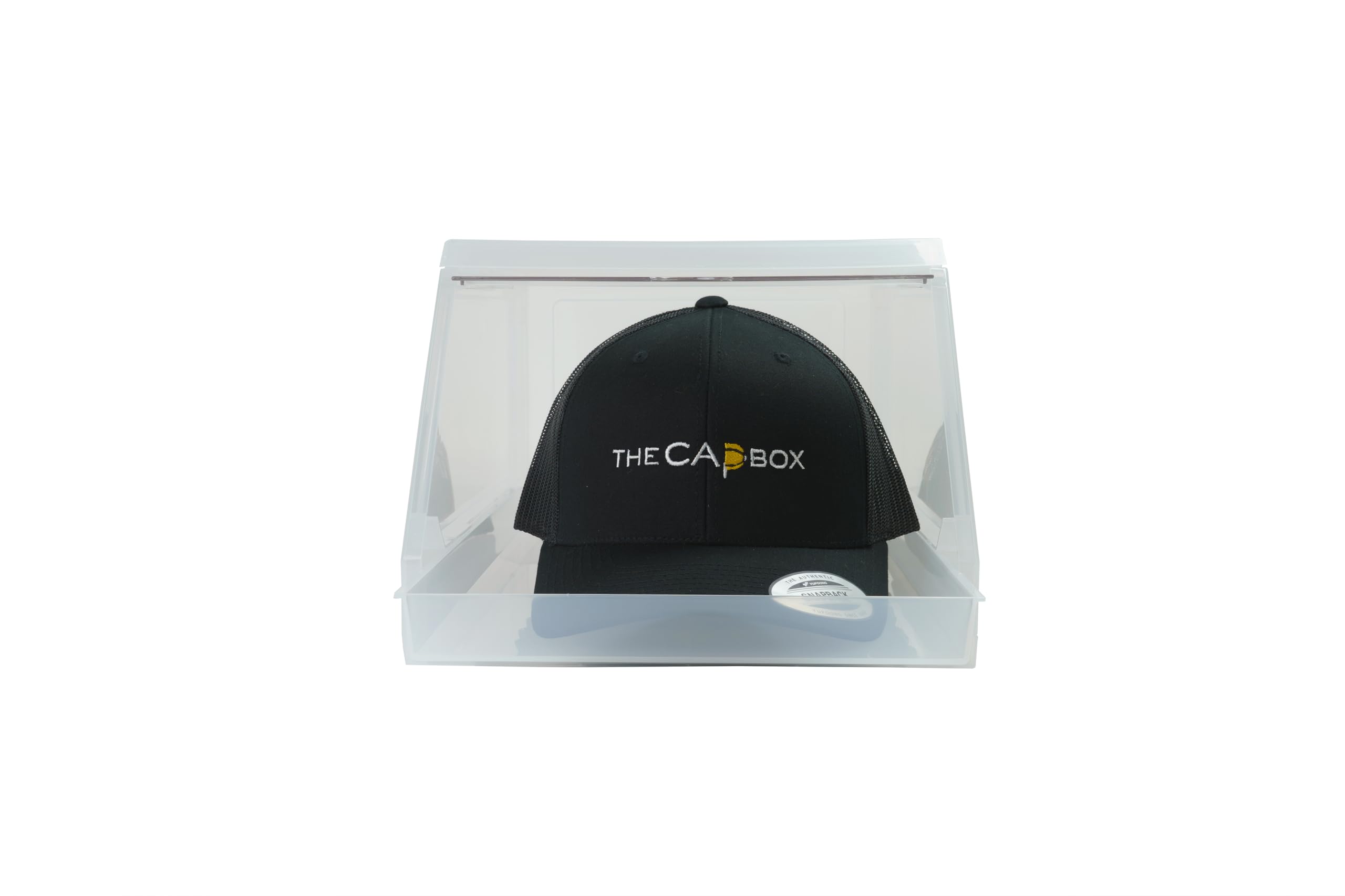 THE CAP BOX clear material texture highlighting durable BPA-free construction benefit