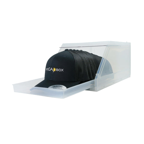 THE CAP BOX close-up of brim support preserving cap shape and preventing flattening