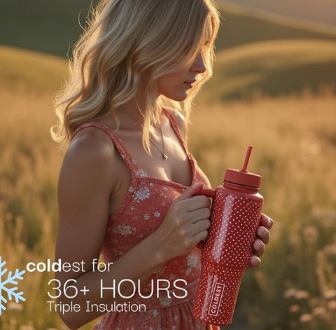 The Coldest Water chug/Blendinator lid with smoothie showing thick-drink capability