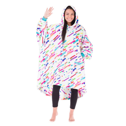 THE COMFY front view showing oversized wearable blanket hoodie and comfortable fit