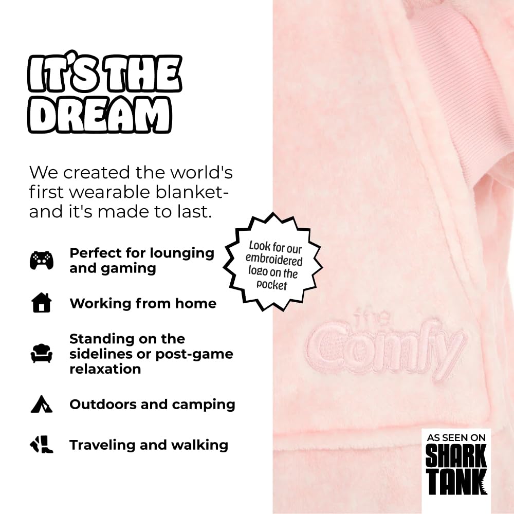 THE COMFY Dream plush hood close-up for head warmth and comfort